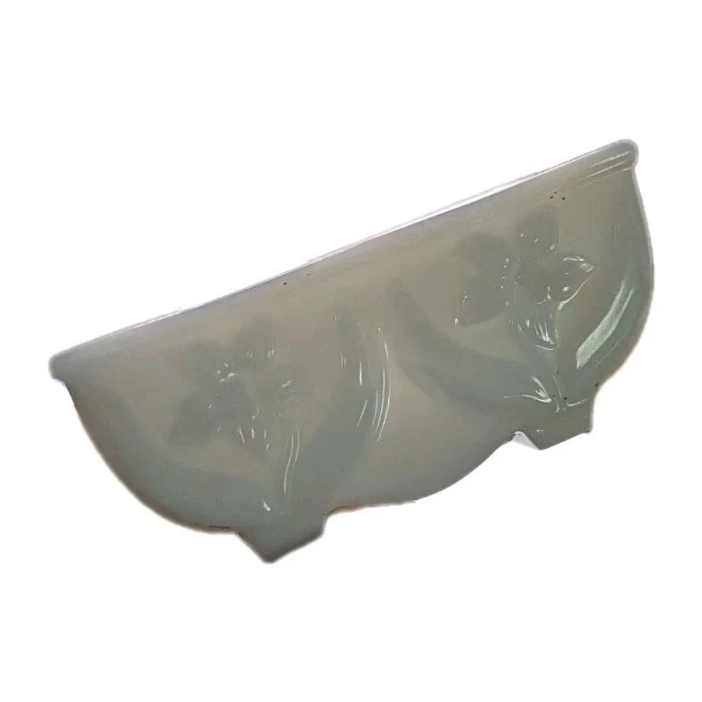 Vintage Akro Agate Slag Glass Planter Bowl Dish Vase Pot White